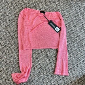 White Fox Pink Sequined Long Sleeve